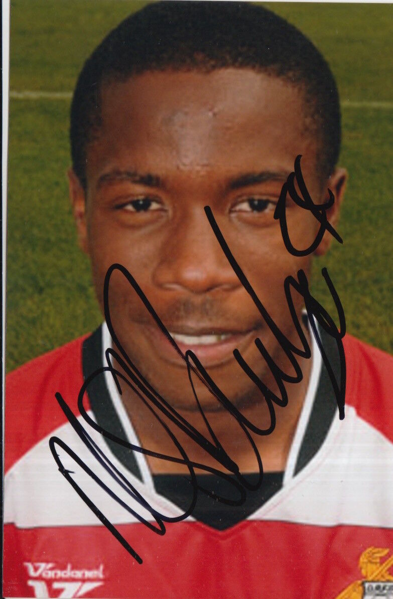 DONCASTER ROVERS HAND SIGNED MUSTAPHA DUMBUYA 6X4 Photo Poster painting 1.