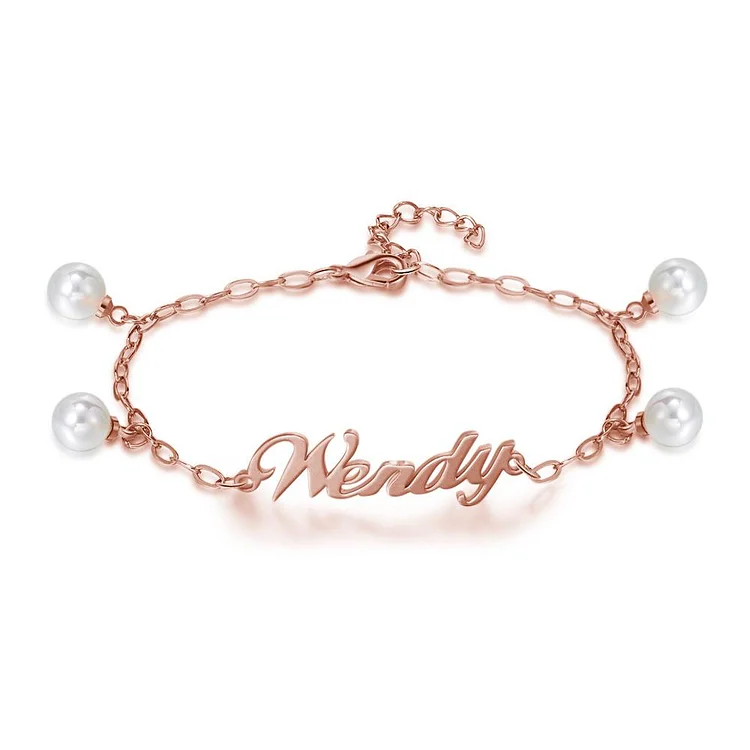 Name Bracelet Classical with Pearls Customized Gifts