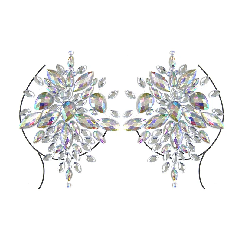 Billionm 2pcs/Pair Self Adhesive Nipple Cover Rhinestone Invisible Bra Pasties Diamond Sexy Women Paste Chest Stickers