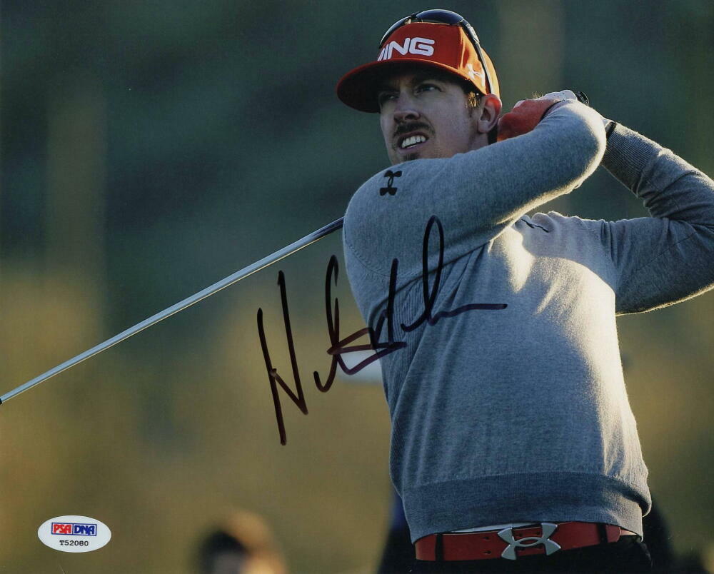 HUNTER MAHAN SIGNED AUTOGRAPH 8x10 Photo Poster painting - PGA TOUR CHAMPION, STAR, HAT PSA