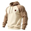 Unisex Outdoor Style Color-blocked Raglan Sleeve Hooded Sweatshirt by Inlyline