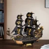 Sailing boat puzzle building blocks assembly model retro pirate ship handmade DIY creative desktop ornaments