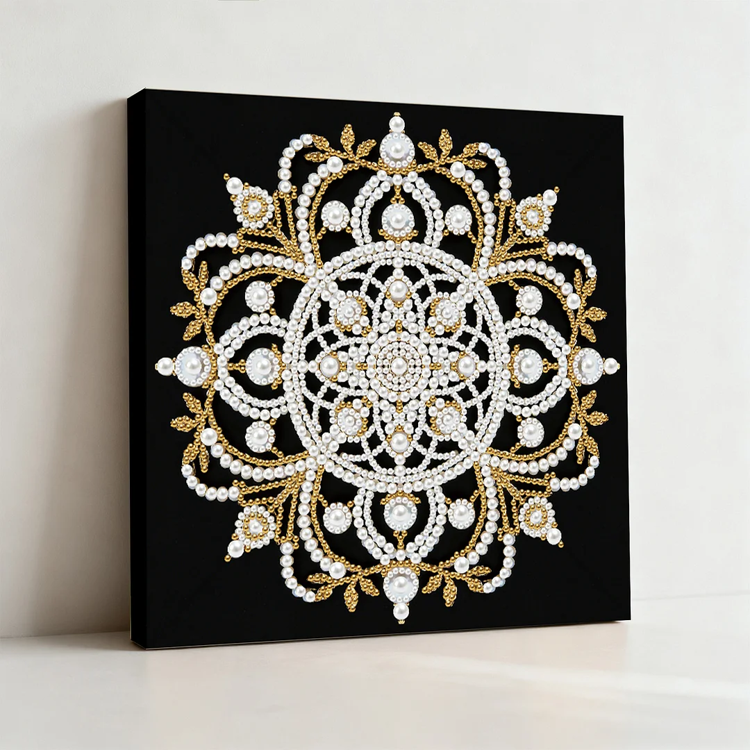 Mandala DIY Pearl Art Diamond Painting Kit for Adult Home Decor 25x25cm With Frame
