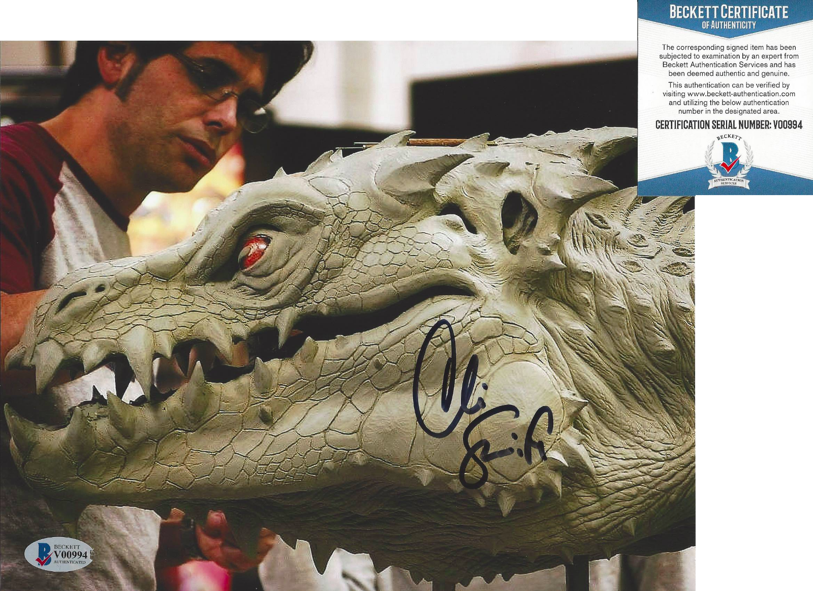 CHRISTOPHER SWIFT SIGNED JURASSIC PARK SPECIAL EFFECTS 8x10 Photo Poster painting D BECKETT COA