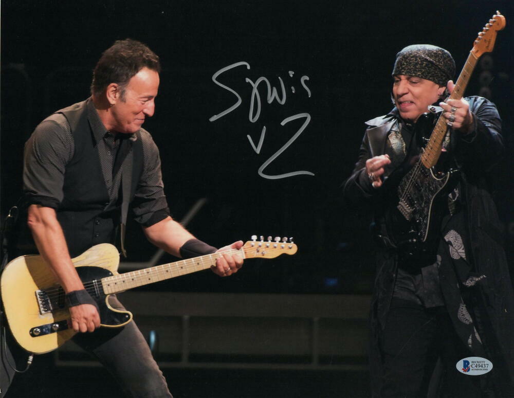 STEVEN VAN ZANDT SIGNED AUTOGRAPH 11X14 Photo Poster painting - W/ BRUCE SPRINGSTEEN, SOPRANOS