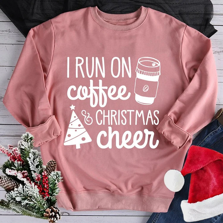 I Run On Coffee And Christmas Sweatshirt-07819-Annaletters