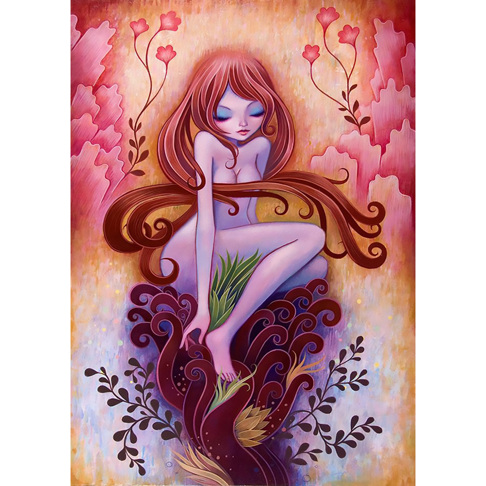 

30*40CM - Round Drill Diamond Painting - Woman, 501 Original