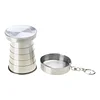 3-Pack Telescopic Stainless Steel Portable Outdoor Collapsible Cup with Metal Keychain for Travel, Camping, Picnic