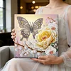 (Pre-Framed)Yellow Butterfly-Special Shape Diamond Painting Kit(25x25cm)