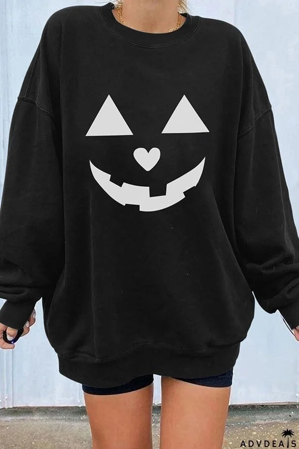 halloween print oversized sweatshirt