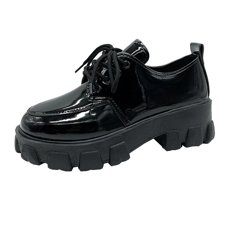 Tanguoant Tanguoant Thick Heel Small Leather Shoes Women Dumb Everbright Goods Can Order Solid Color A Foot Pedal British Retro Wind Single Shoes Women