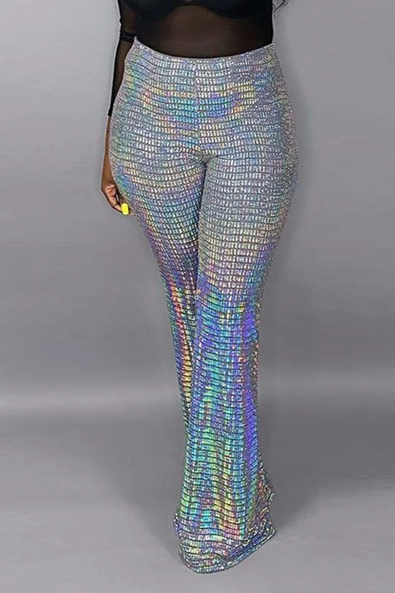 Fashion Sequins Wide Leg Trousers