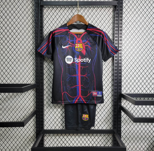 2023-2024 Barcelona Special Edtion Kids Kit Football Jersey Thai Quality