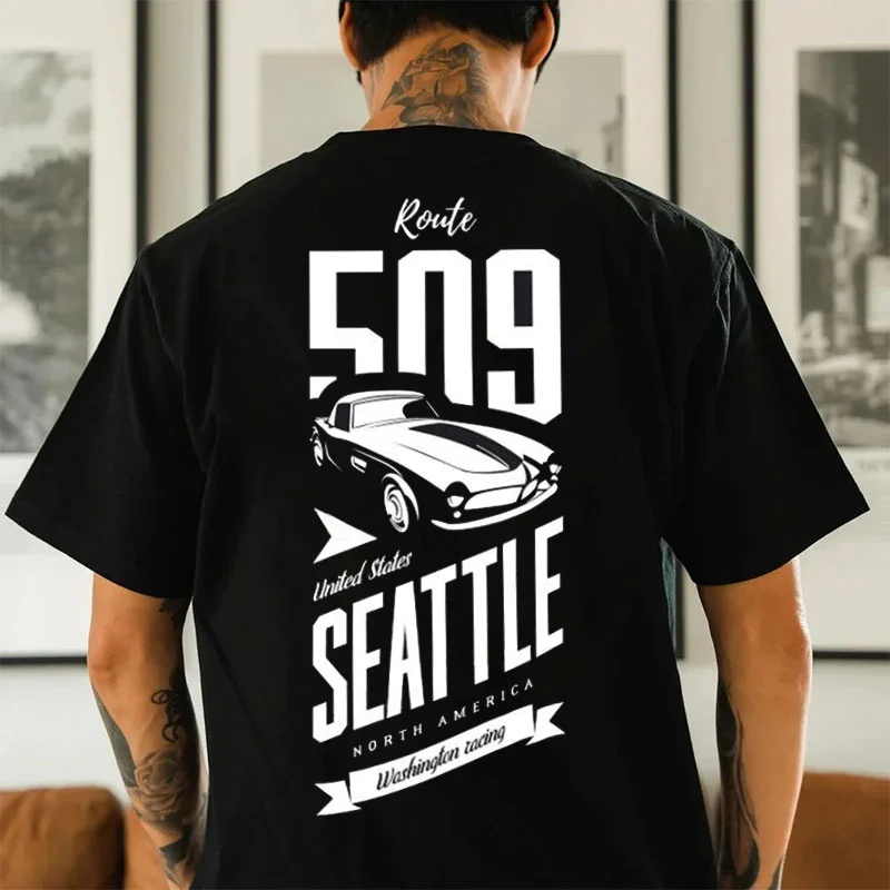 SEATTLE NORTH AMERICAN Classic Car Print Men's T-shirt