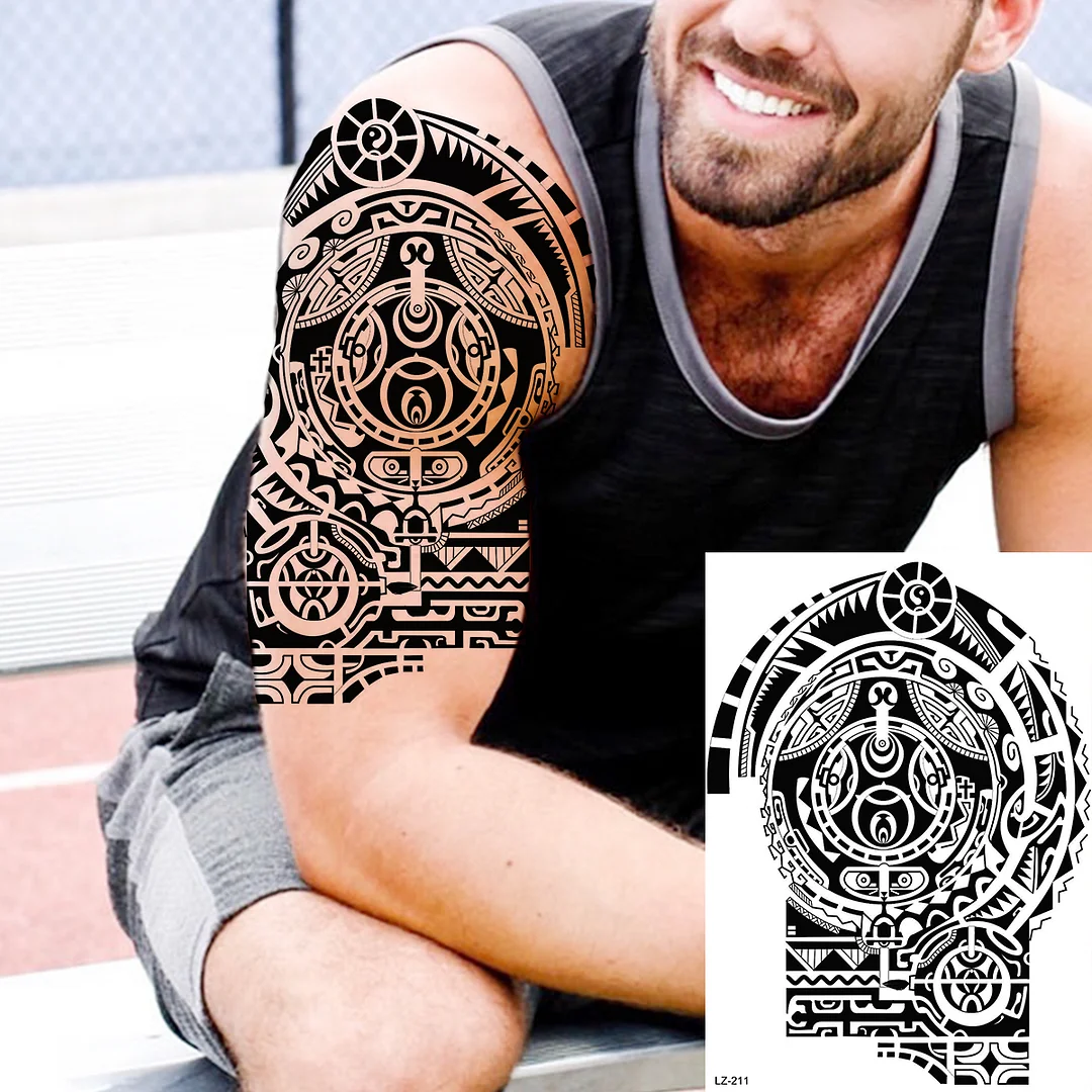 Sdrawing High Quality Lion Tiger Temporary Tattoos For Men Boys Realistic Fake Black Waterproof Tattoos Decal For Adult Party Supplies
