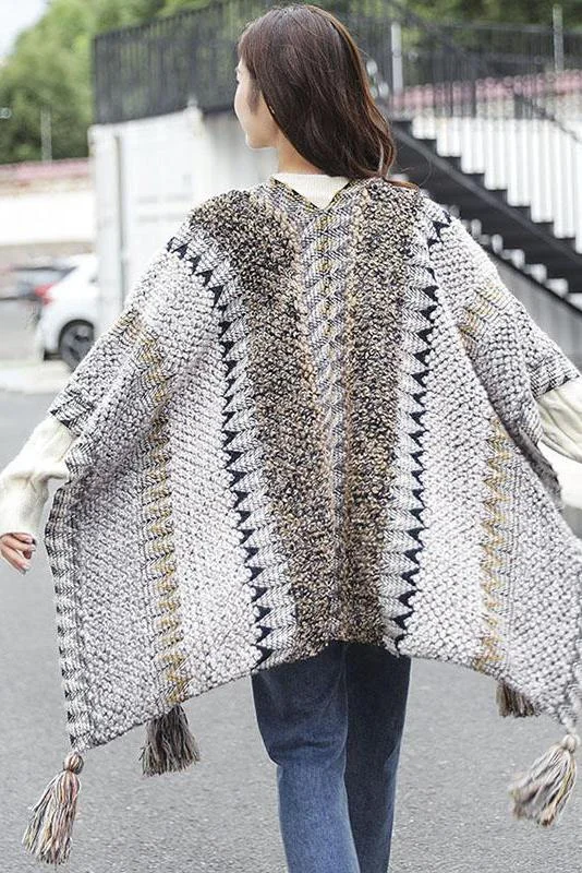 Winter Knitted Warm Tassel Scarf Shawl main image 0