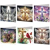6pcs Diamond Painting Cross Greeting Card Set with Envelope Daily Wishing Cards for Birthdays Thanksgiving & Special Occasion