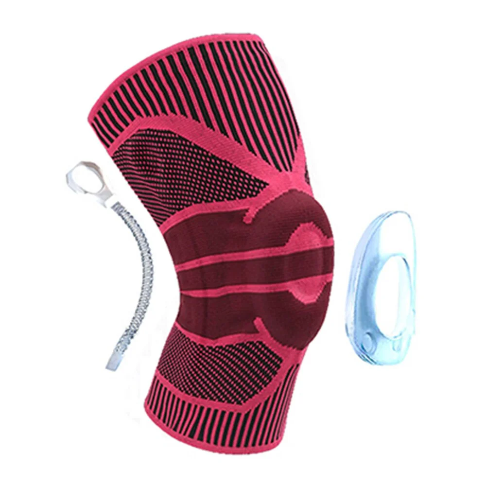 Uveng Knee Brace Silicone Spring Full Strap Patella Medial Support Strong Meniscus Compression Protection Sport Pads Running Basket