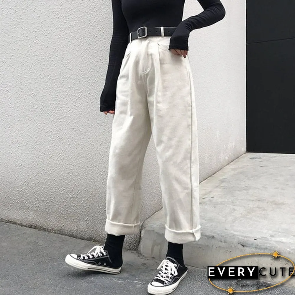 Alien Kitty loose high waist thin women pants spring autumn femme fashion simple casual