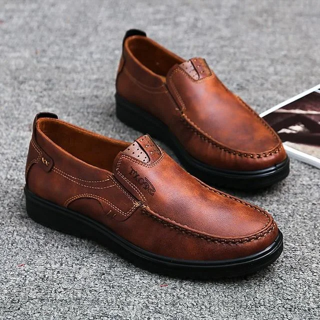 Men Breathable Casual Loafers Flats Shoes Slip On Driving Shoes Plus Size