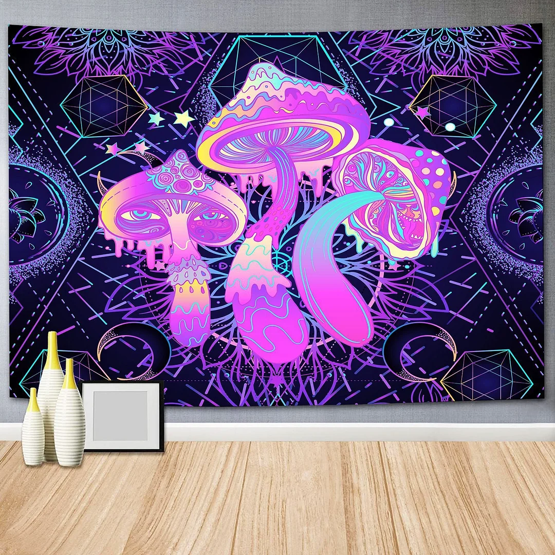 Indian Rainbow Psychedelic Buddha Tapestry Bohemia Abstract Mushroom Wall Hanging Tapestries Hippie Tarot Elephant Blanket Decor