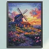 Windmill And Hut-14CT Stamped Cross Stitch Egyptian Cotton 30*40cm/11.81*15.75in tapestrymarket