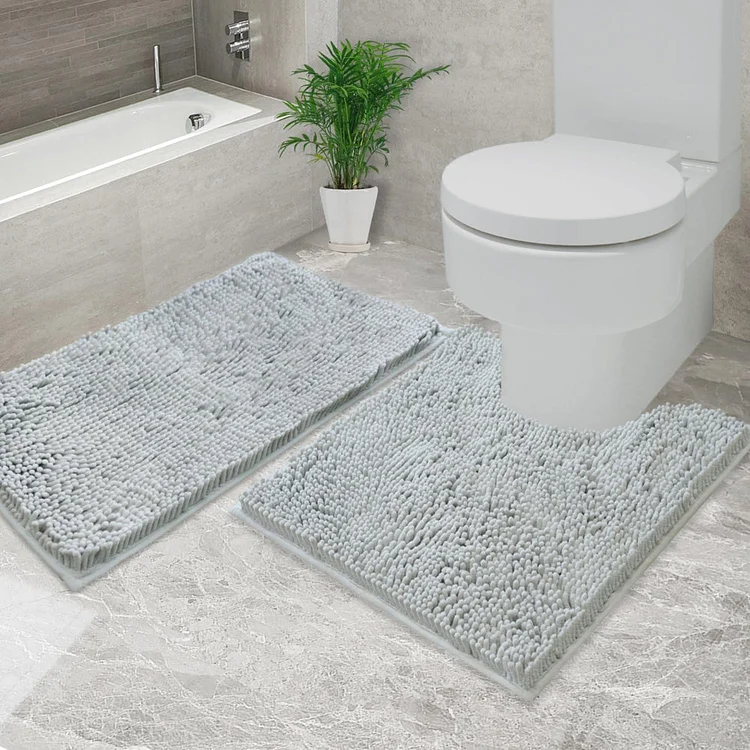 2 Piece Home Plush Washable Soft Non-Slip Absorbent Bathroom Rug Set