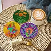 8pcs Color Flower DIY Diamond Painting Wooden Coasters