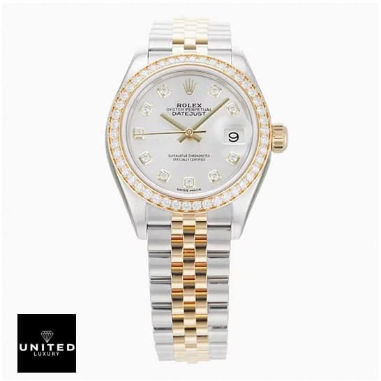 Rolex Datejust Diamond White Dial Replica White background