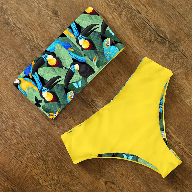 Reversible Printed Bikini Swimsuit