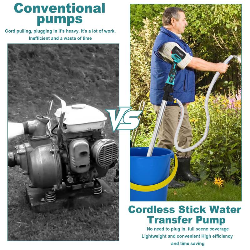 Product Introduction of Kaitnax Cordless Stick Water Transfer Pump. with 4000mAh 21V Battery & Charger. 720GPH. 32FT Head. Handheld Portable Utility Sump Pump Kit with 3/4" Outlet for Pool/Garden/Pond/RV/Boat Draining 11