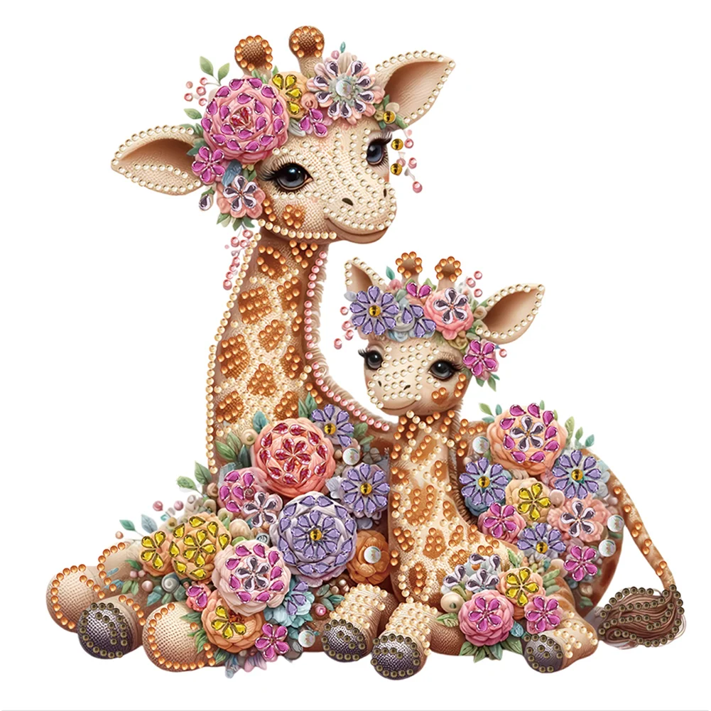Diamond Painting - Partial Special Shaped Drill - Giraffe(Canvas|30*30cm)