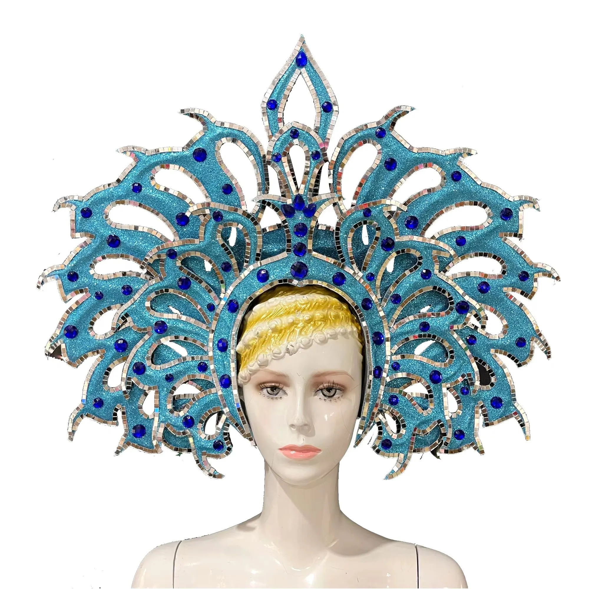 VCSHOES Feather headdress samba costume carnival halloween party bar performance hat makeup dance wings parade