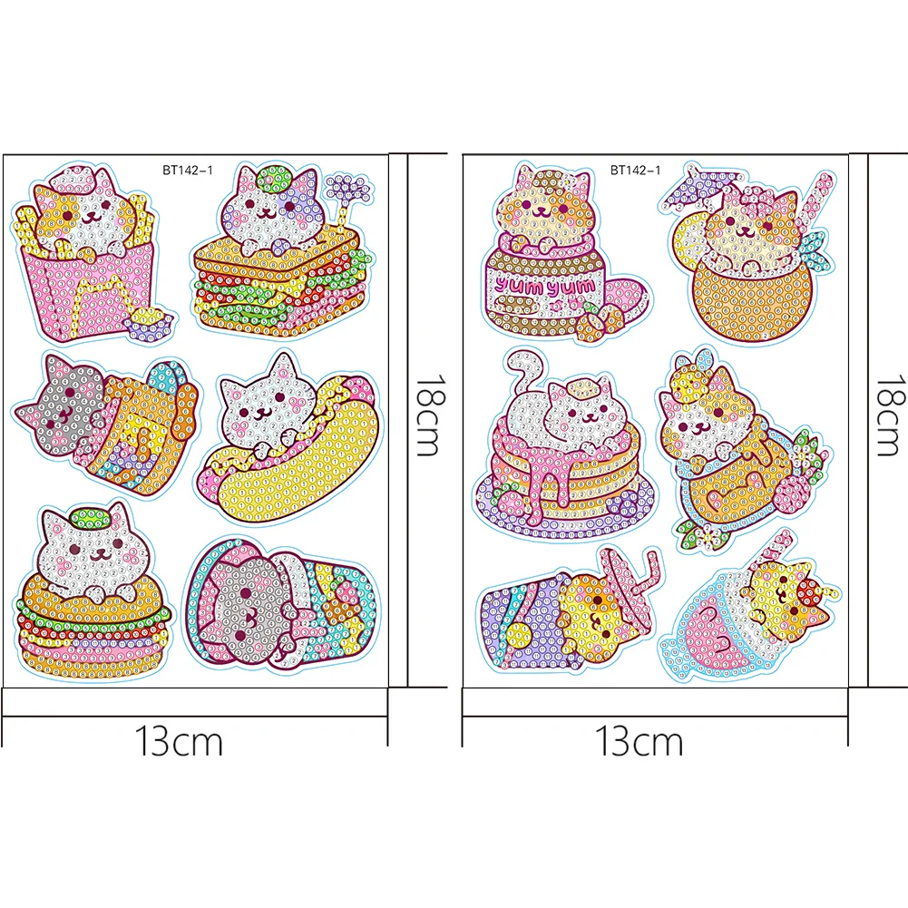 Diamonds Painting Sticker DIY Art Cartoon Cat Paster Home Decor