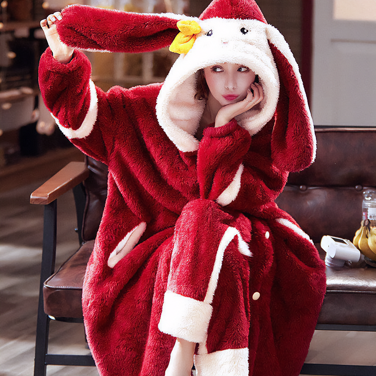 Cute Ear Fuzzy Hooded Lounge PJ Sets - Gotamochi Kawaii Shop, Kawaii Clothes