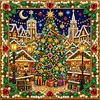 Xmas  Village Framed Special Shape Diamond Painting Kit 25x25cm