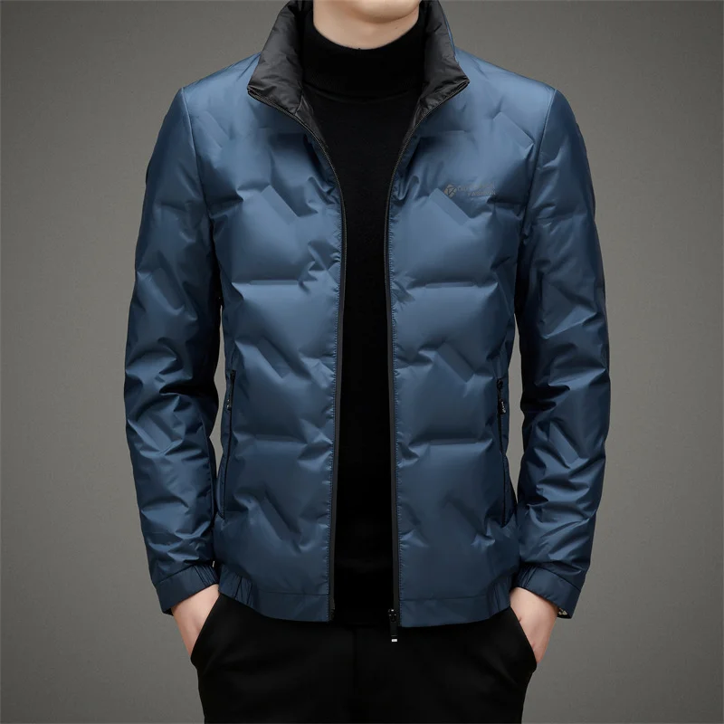 Men S Casual Stand Collar Down Jacket