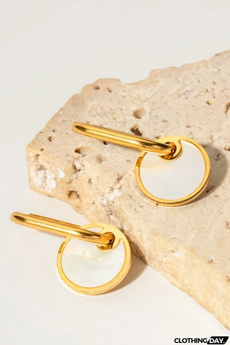 Copper White Mother-Of-Pearl Drop Earrings