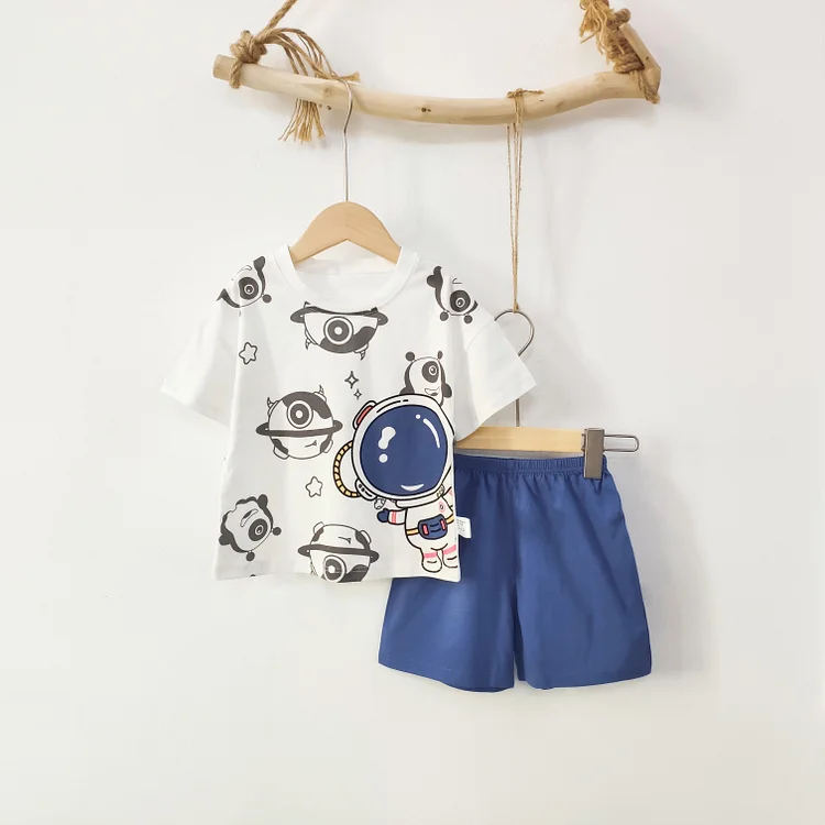 Baby Astronaut Color Block Tee & Shorts Set