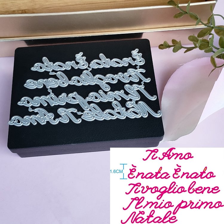 Handmade Italian word language-I love you, cutting moulds, scrapbooks, moulds, metal stamps and business card printing moulds