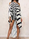 Classic Zebra Cropped One-Shoulder Cover-Ups Tops