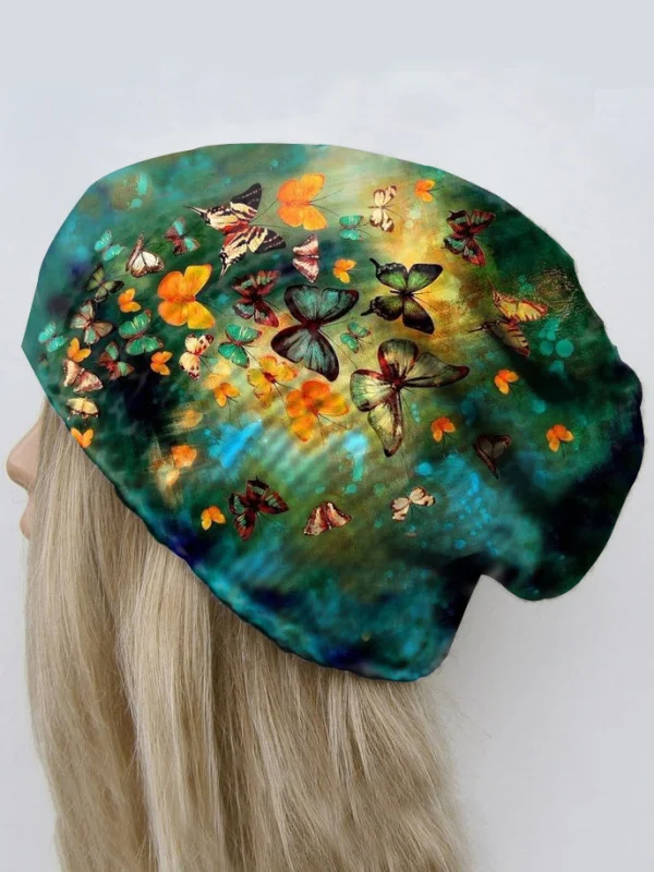 Retro Butterfly Slouchy Beanie Baggy Hat Cap