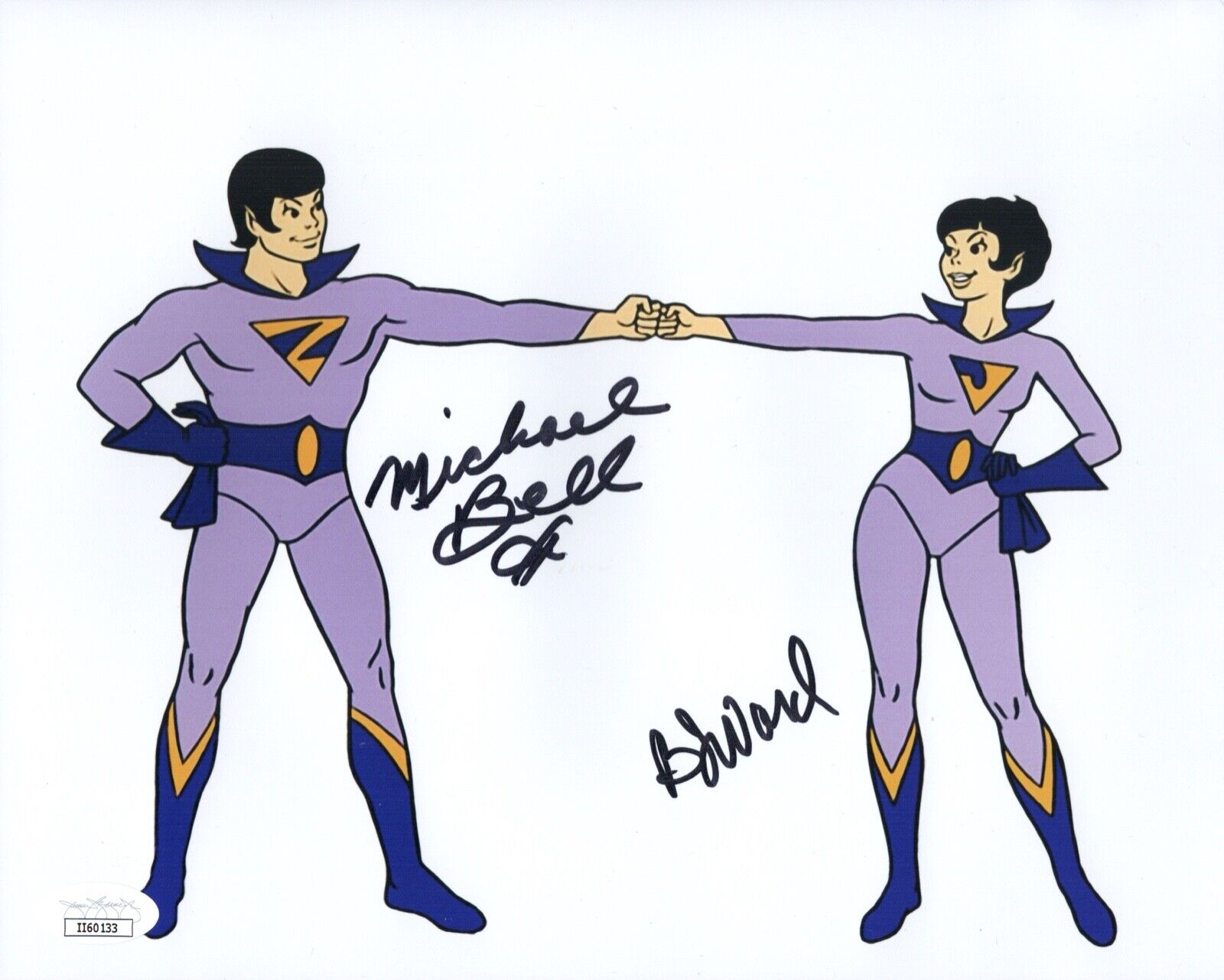 MICHAEL BELL & B.J. WARD Signed Wonder Twins 8x10 Photo Poster painting Autograph JSA COA Cert