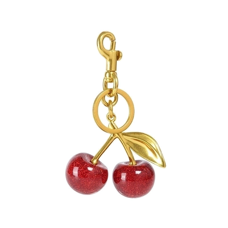 Original Design Cute Cherry Alloy Resin Keychain