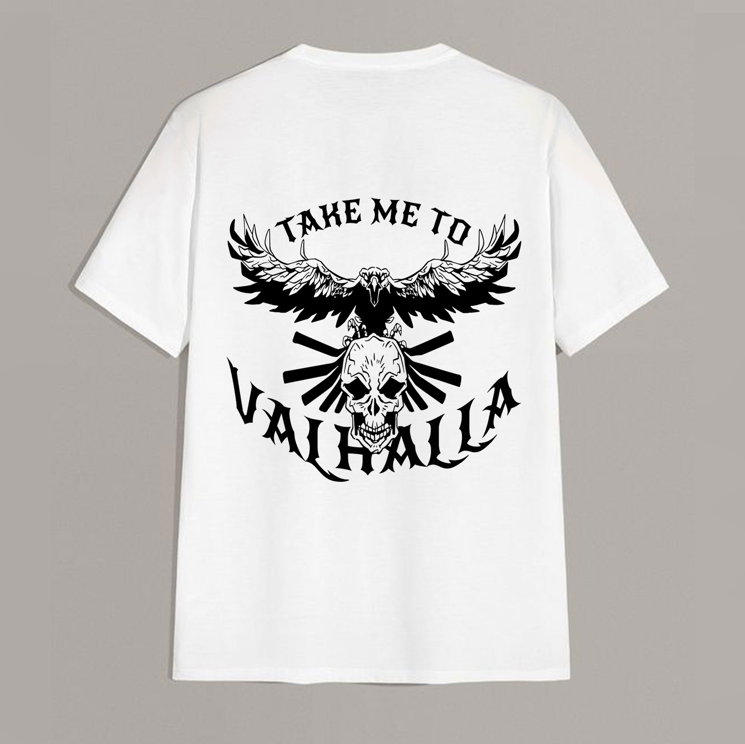 Take Me To Valhalla skull with eagle t-shirt