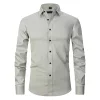 Men's Plus Size Elastic Non-iron Shirt