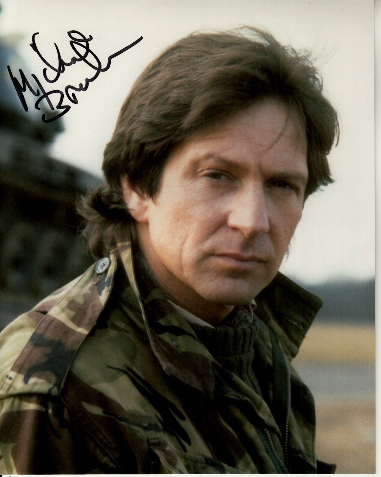 MICHAEL BRANDON hand-signed DEMPSEY & MAKEPEACE 8x10 outdoor closeup UACC RD COA