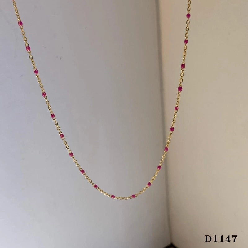 Casual Modern Style Color Block 304 Stainless Steel 16K Gold Plated White Gold Plated Gold Plated Enamel Plating Necklace