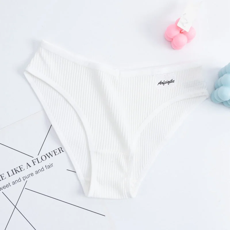 Women's Panties Cotton Underwear Sexy V Waist Lingerie Girl Low-Rise Soft Briefs Panty Underpants Solid Color Female Panties