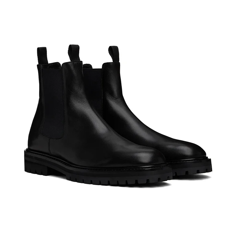 Gentleman's Black Dress Boots Ankle Boots VOCOSI VOCOSI
